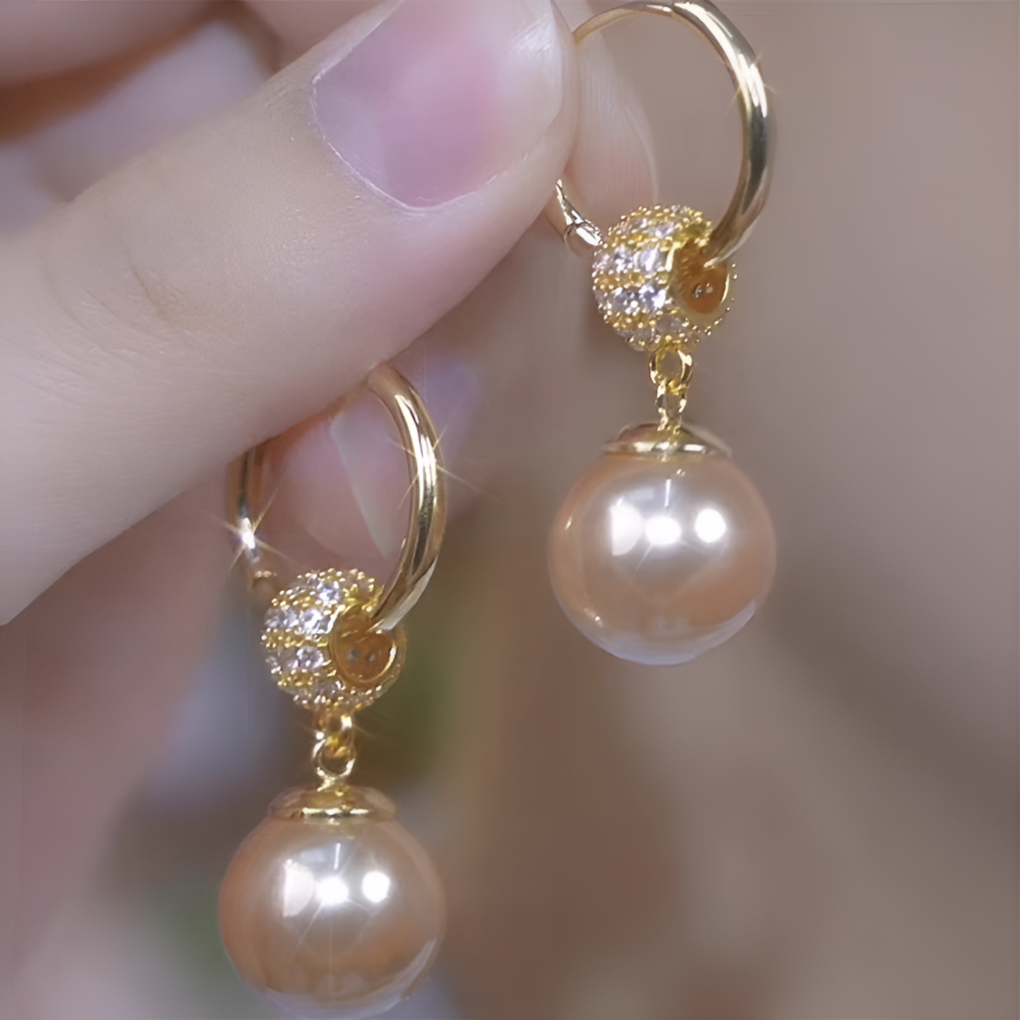 Big Dangling Pearl Earrings