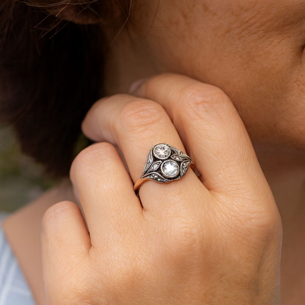 Vintage Zirconia Rose Gold Ring