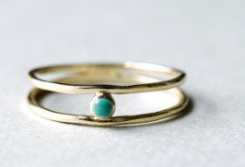 Vintage Blue Zirconia Silver Layered Ring