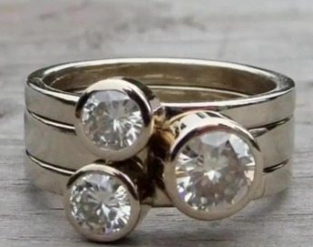 Vintage Double Zirconia Silver Ring