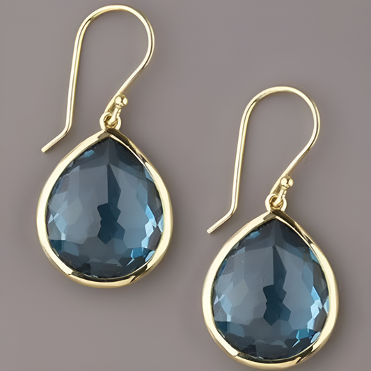 Blue Teardrop Crystal Earrings