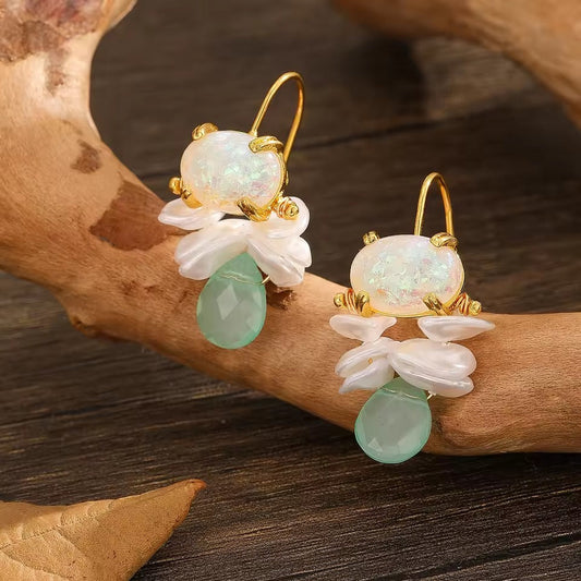 Vintage Blue Natural Stone Earrings