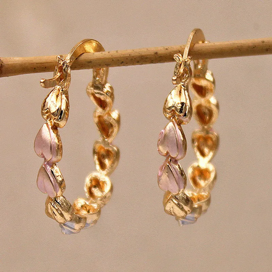 Vintage Golden Hearts Earrings