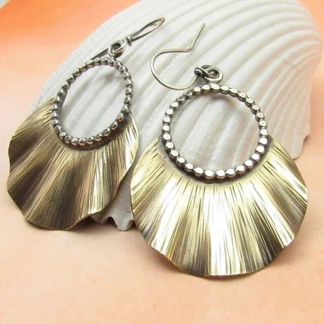 Vintage Silver Shell Earrings