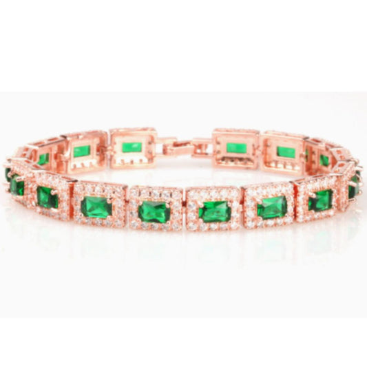 Emerald Green Statement Gold Bracelet