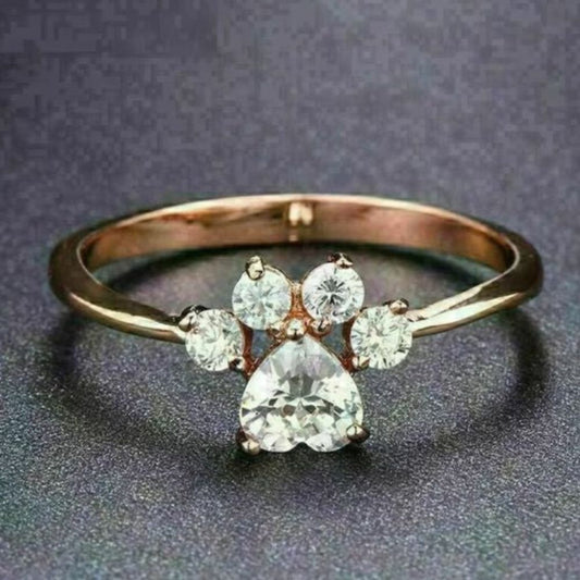 Vintage Zirconia Paw Ring