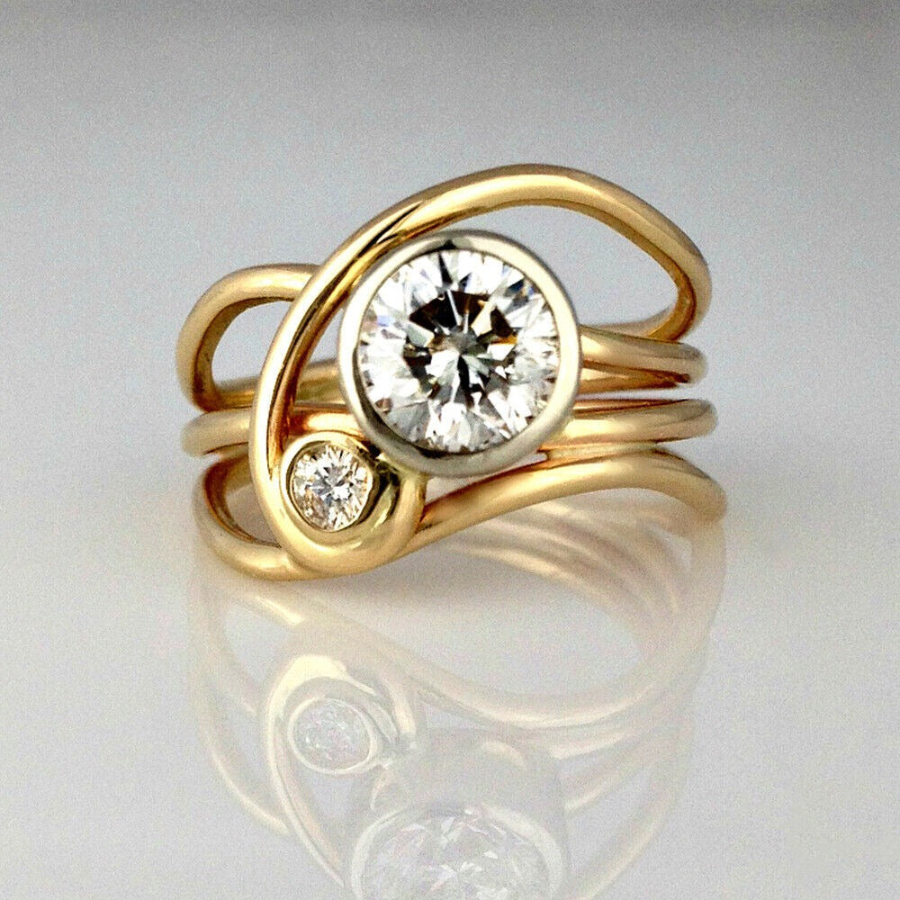 Vintage Spiral Wave Zirconia Ring